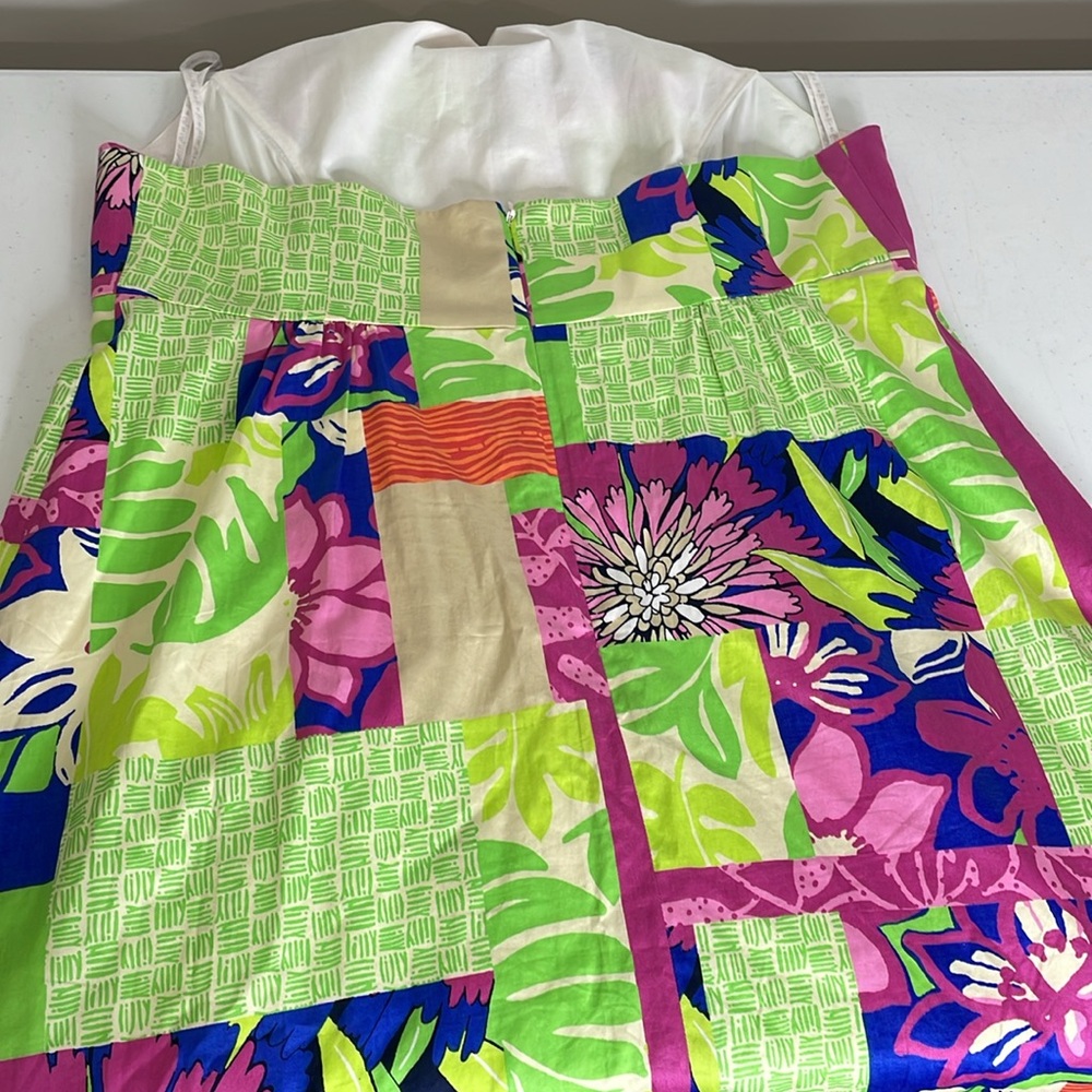 🌼 SIZE 14 Lilly Pulitzer Brighton Patchwork Pom Pom Trim Halter Sundress - Picture 12 of 16